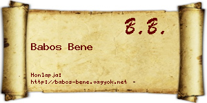 Babos Bene névjegykártya